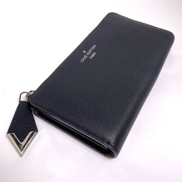 LOUIS VUITTON Long Wallet Purse N60146 leather Noir Voca Stains all leather Parnasea Portefeuille Comet mens