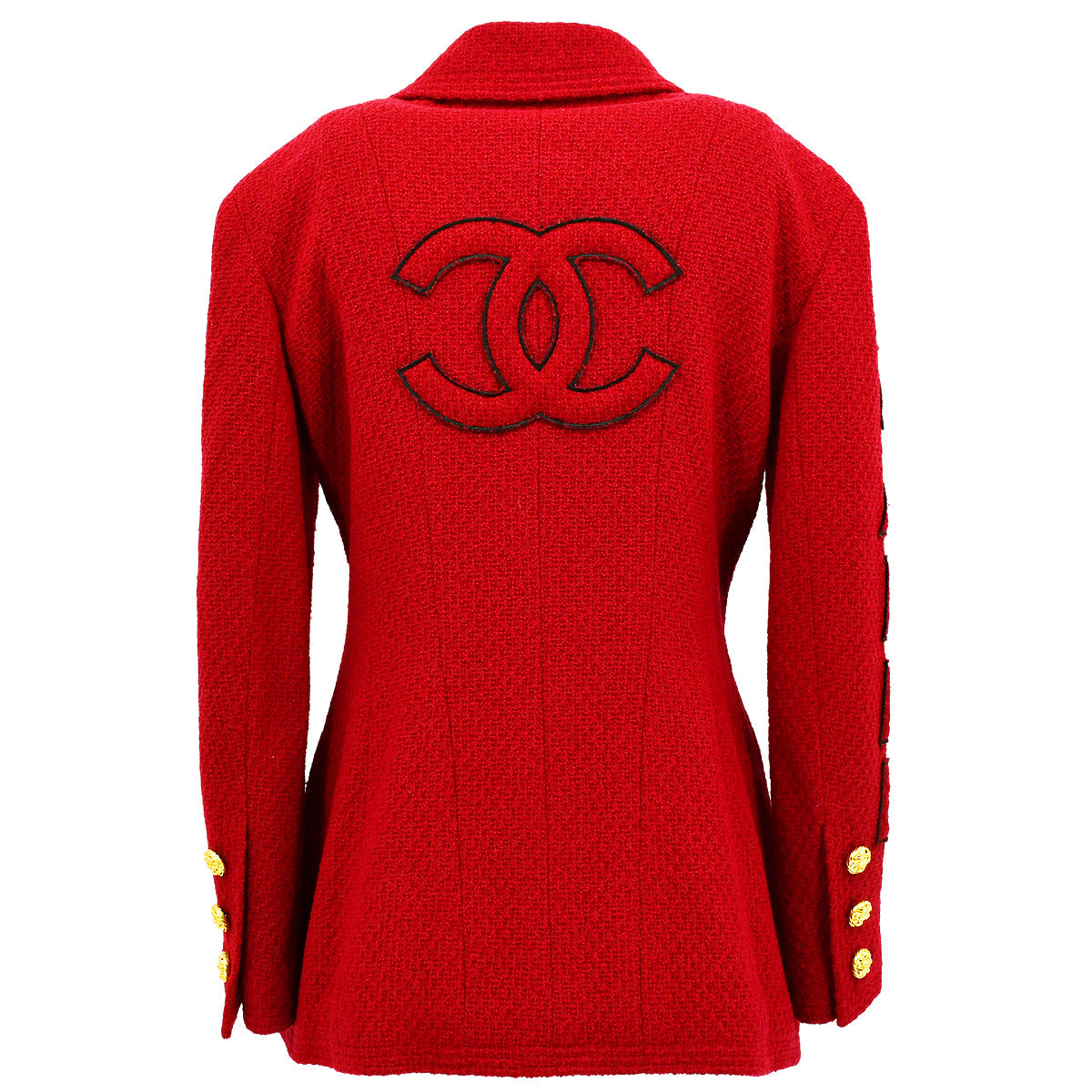 Luxury Chanel Double Breasted Jacket Red 29 #40