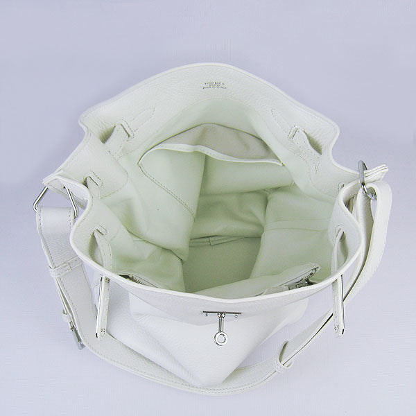 Luxury Hermes Nappa Leather Shoulder Bag H2804 white Silver