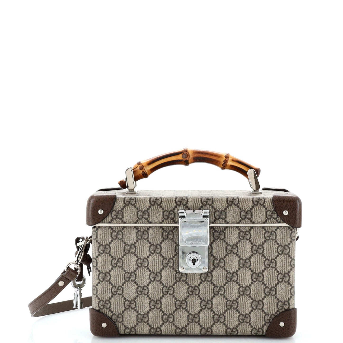 Luxury Gucci Trending 2025 Bamboo Globe-Trotter Vanity Case GG Coated Canvas