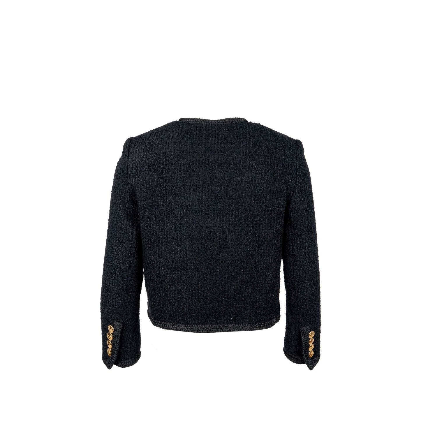Celine Size 34 Chasseur Jacket Tweed Black