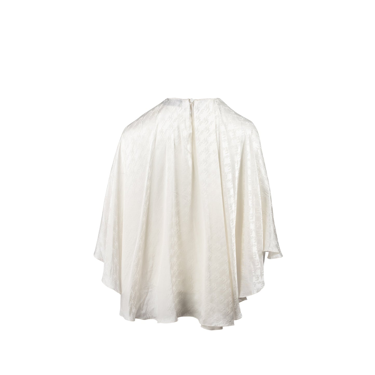 Fendi size 38 brush Jacqu shirt Stain silk White