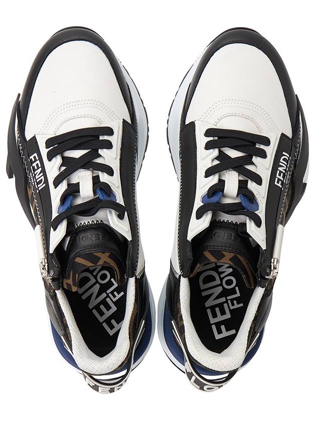 Luxury Fendi Flow FF Jacquard Leather Running Low Top Sneakers Black
