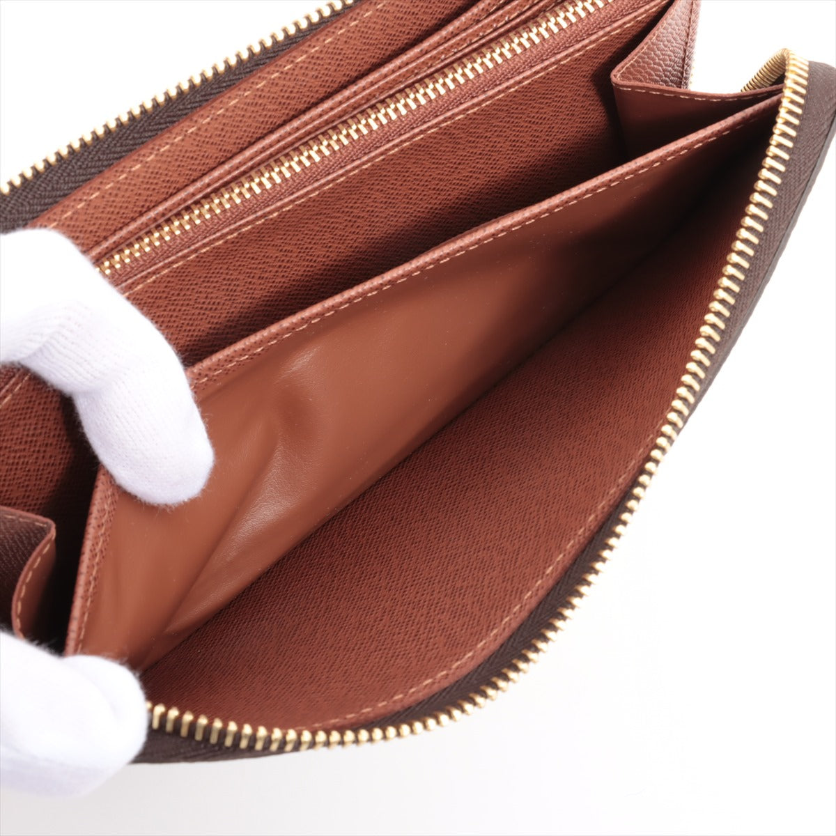 Louis Vuitton Monogram  Wallet M42616 Brown Round Zip Wallet