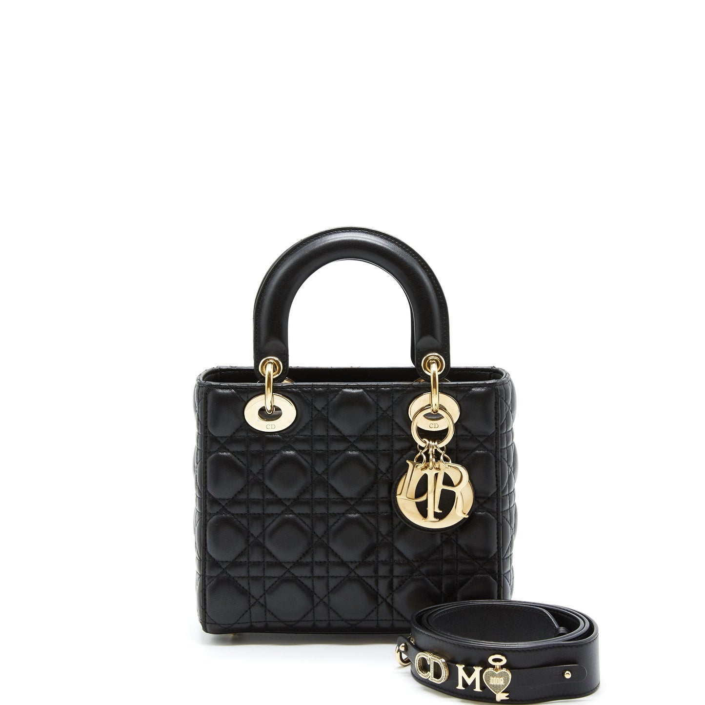 Luxury Dior Small Lady Luxury Dior Lambskin Black LGHW