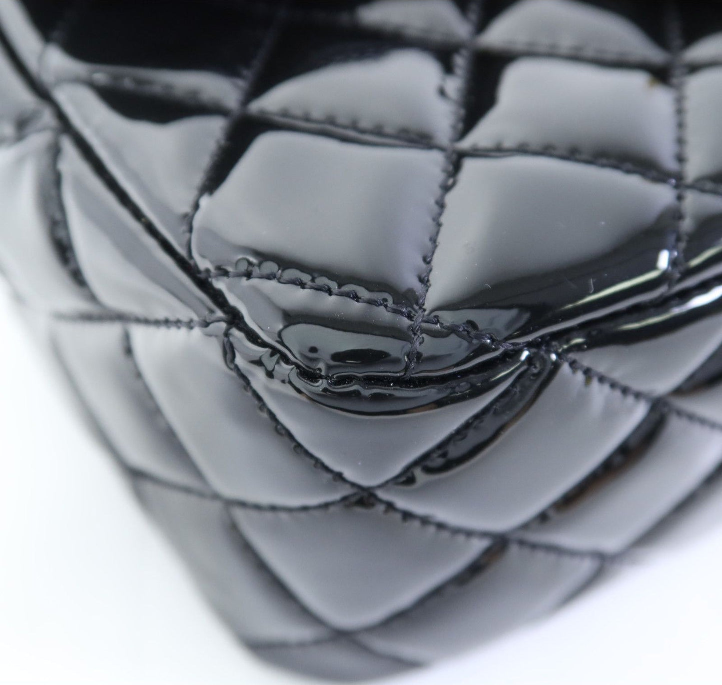 Chanel Black Quilted Patent Leather Coco De Toi Heart Square  Flap Bag