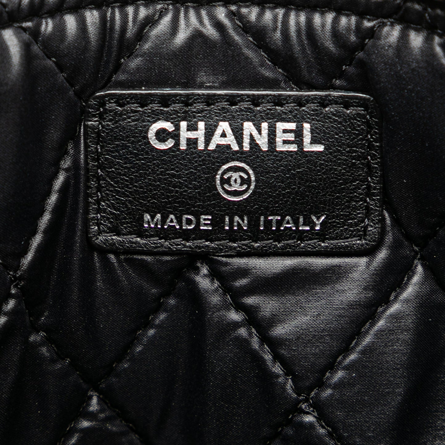 CHANEL Lambskin Double Stitch Cosmetic Case Clutch Bag