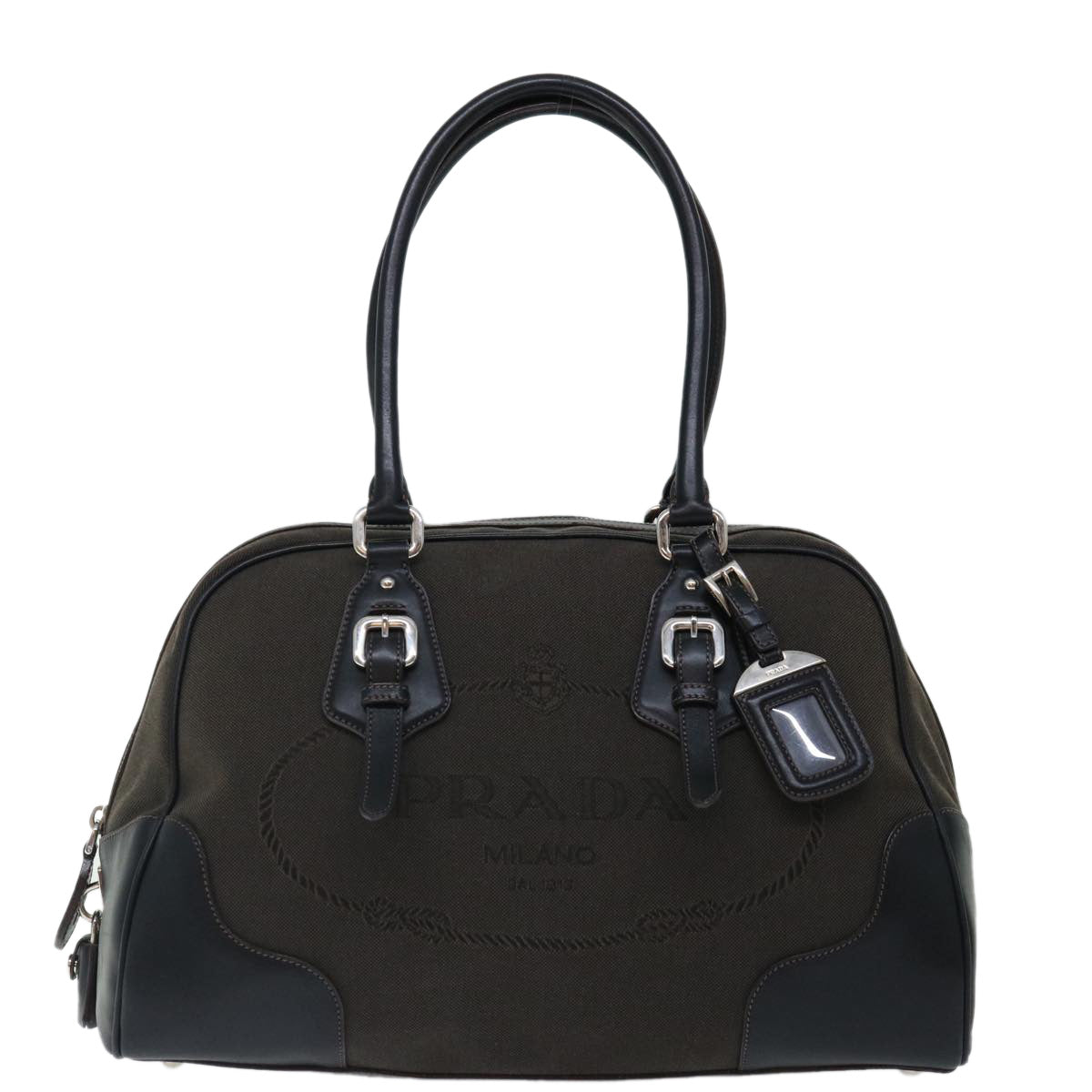 Luxury PradaLogo Jacquard Handbag