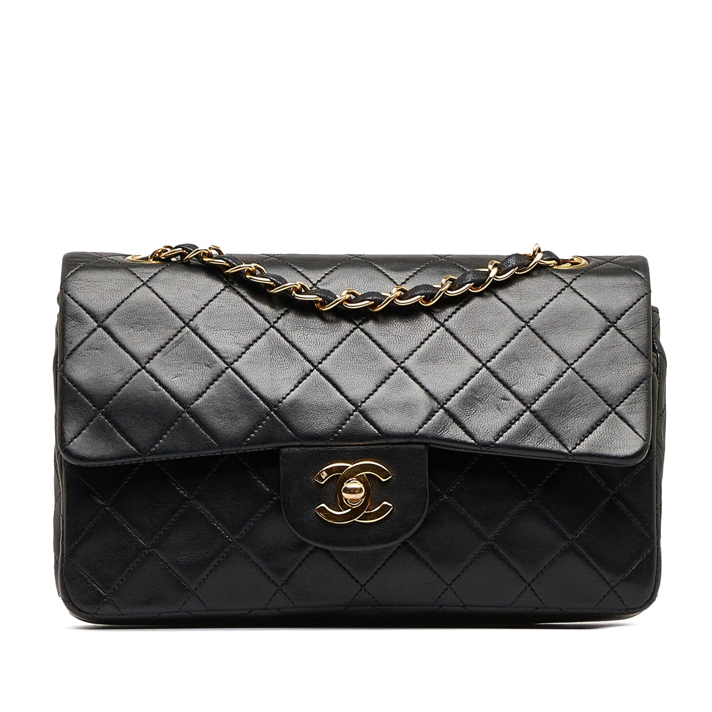 Luxury Chanel Classic Double Flap Small Black Lambskin Gold