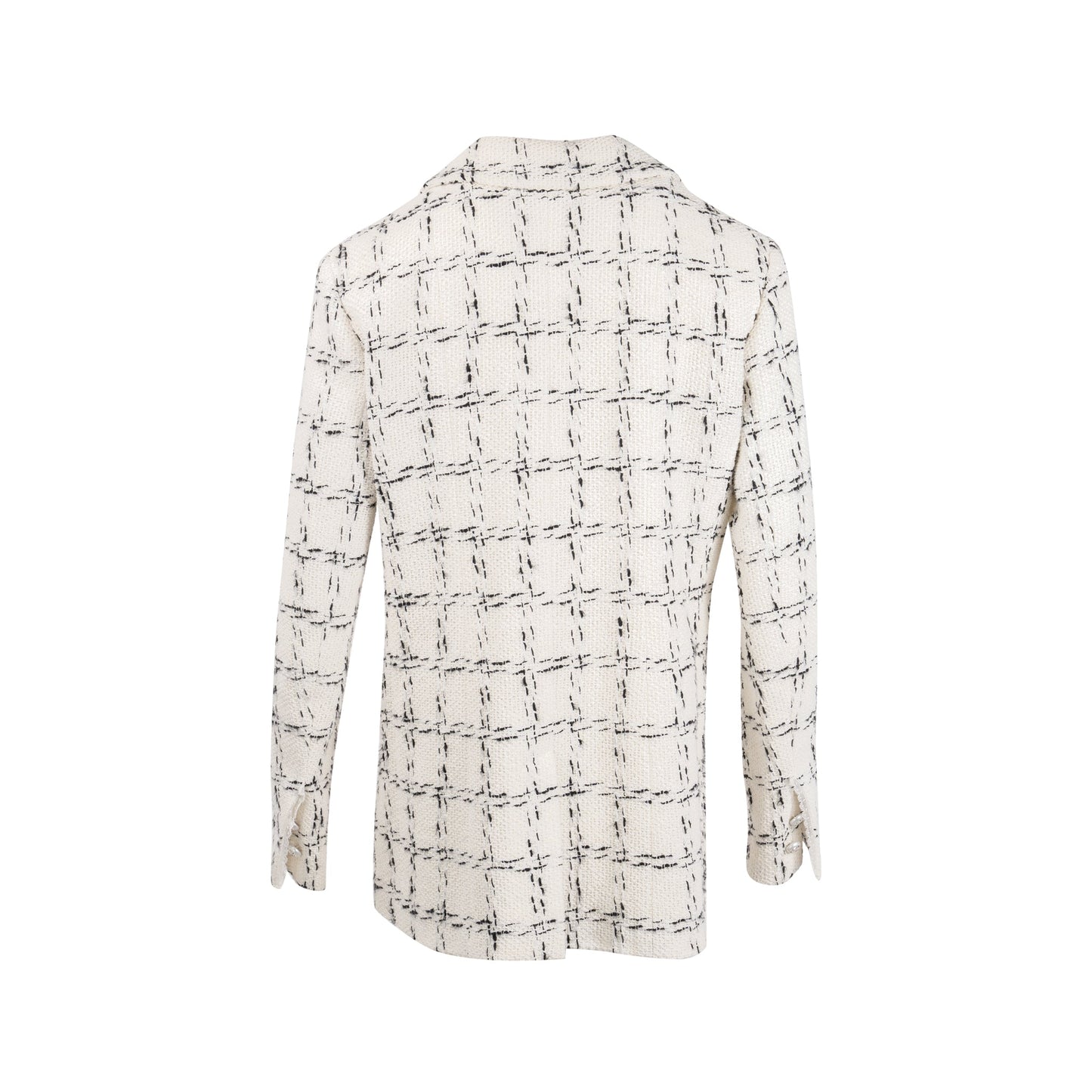 Chanel Size 40 23S Tweed Jacket Cotton White/Black