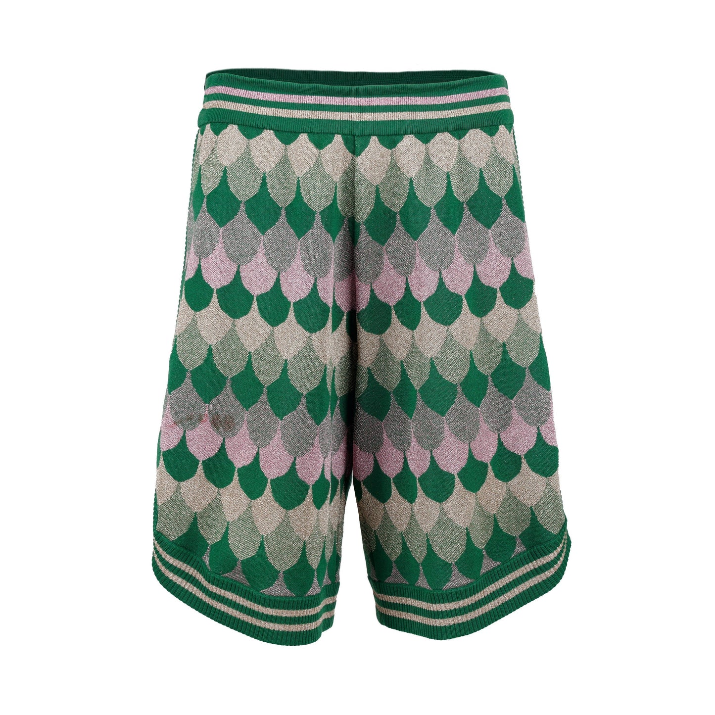 Luxury Gucci Trending 2025 Lamé Wave Jacquard Wool Shorts - '10s