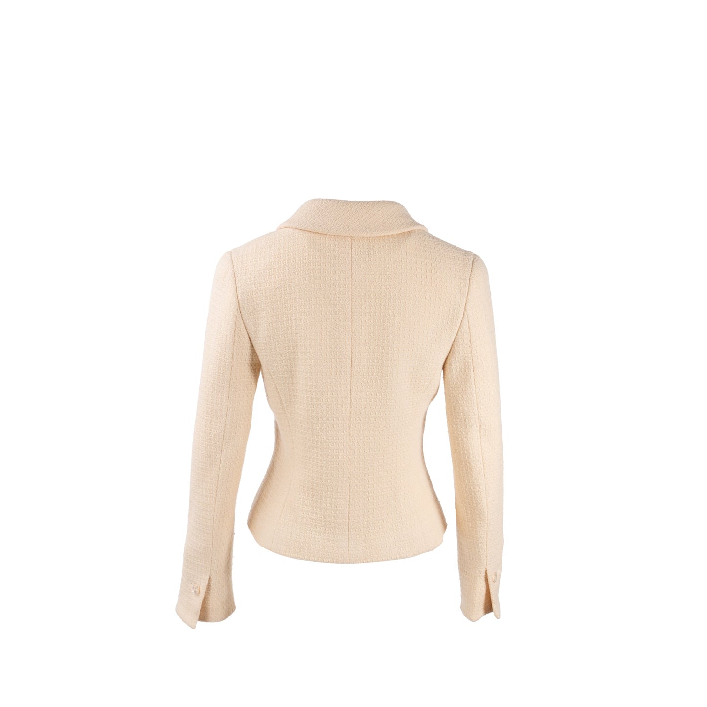 Chanel Size 40 Tweed Jacket Wool/Nylon/Cashmere Ivory