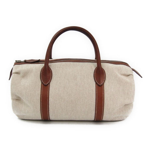Luxury Hermes Beige Canvas Polochon Mademoiselle Tote (SHA11698)