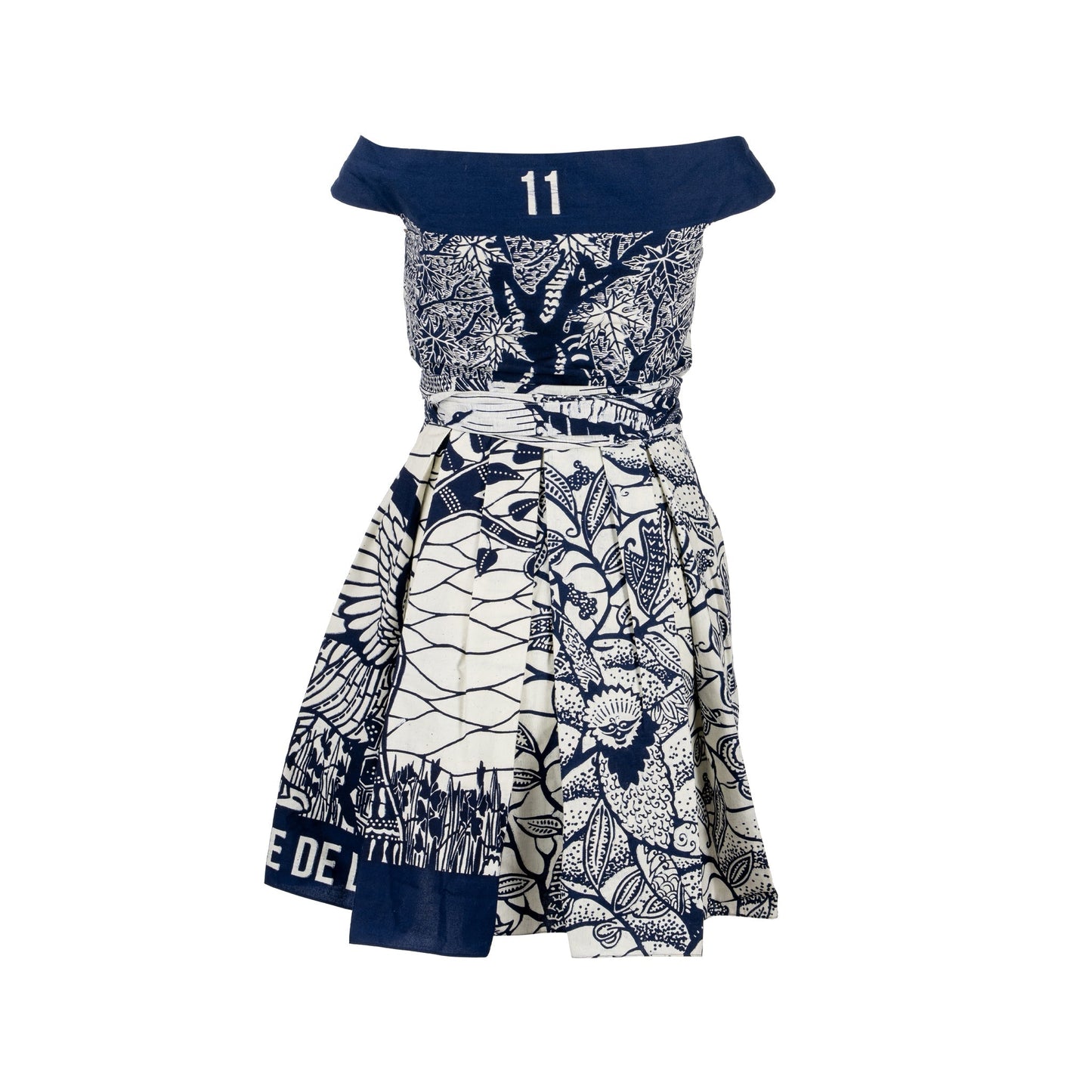 Luxury Dior Size 34 Dress Fantaisie Cotton Navy/White