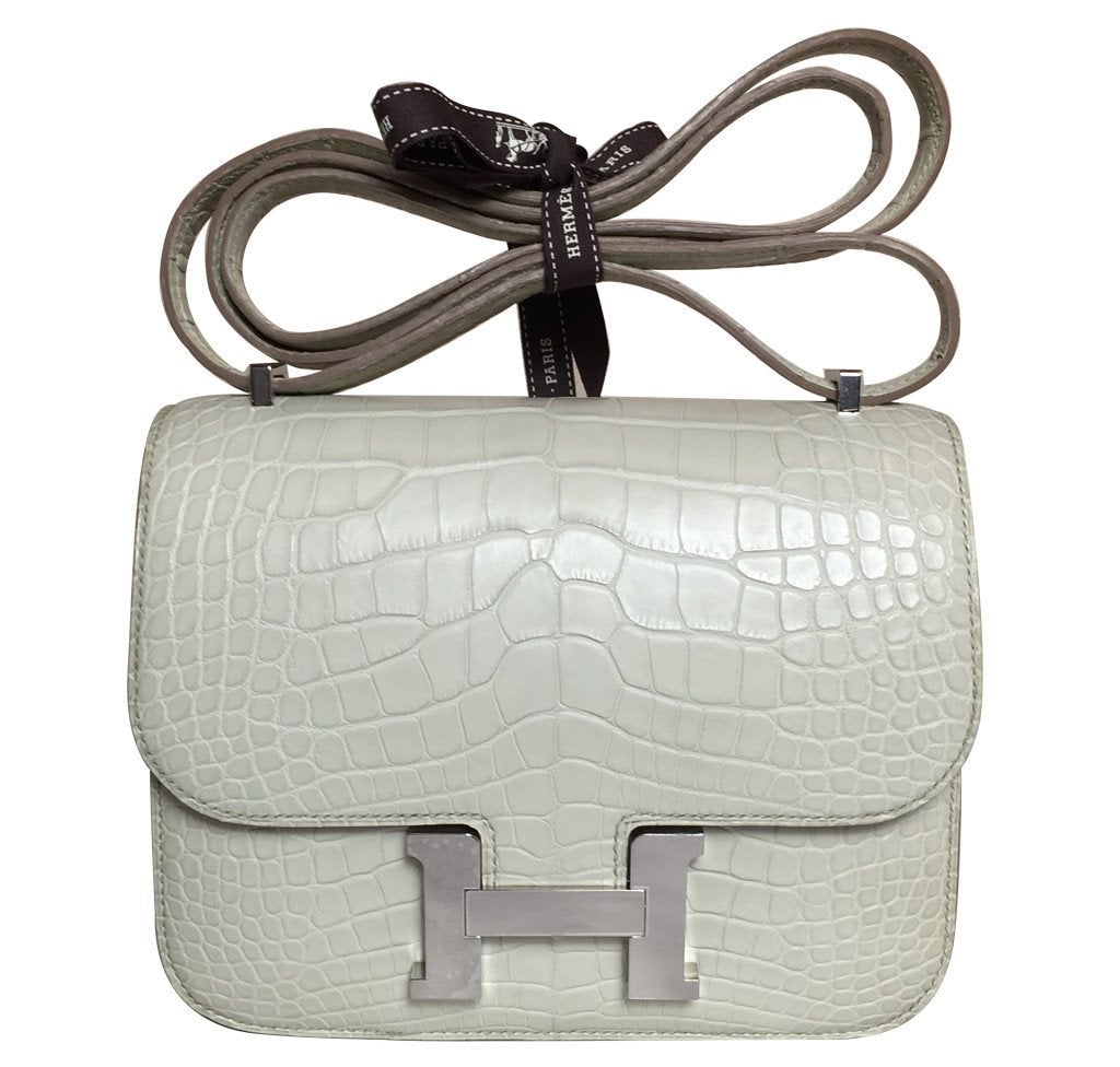 Luxury Hermes Constance 18 Bag Beton Alligator PHW