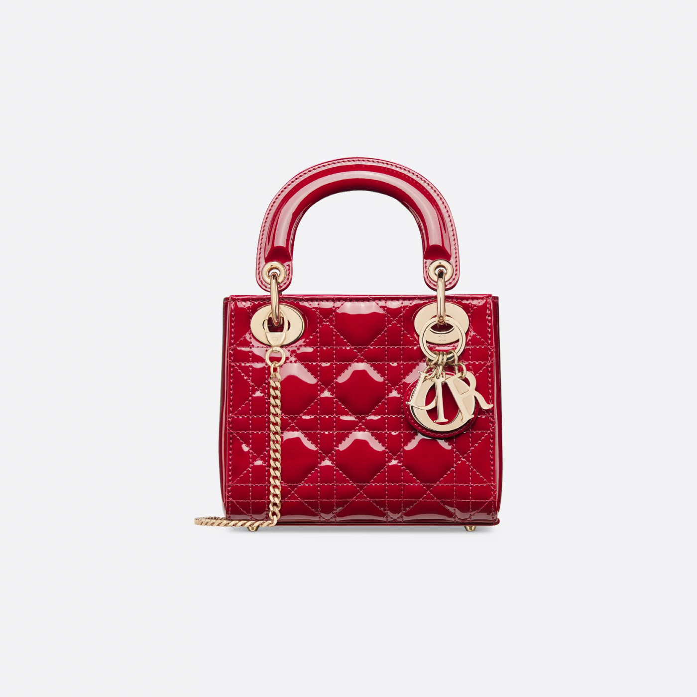 Mini Lady Luxury Dior Bag Cherry Red Patent Cannage Calfskin