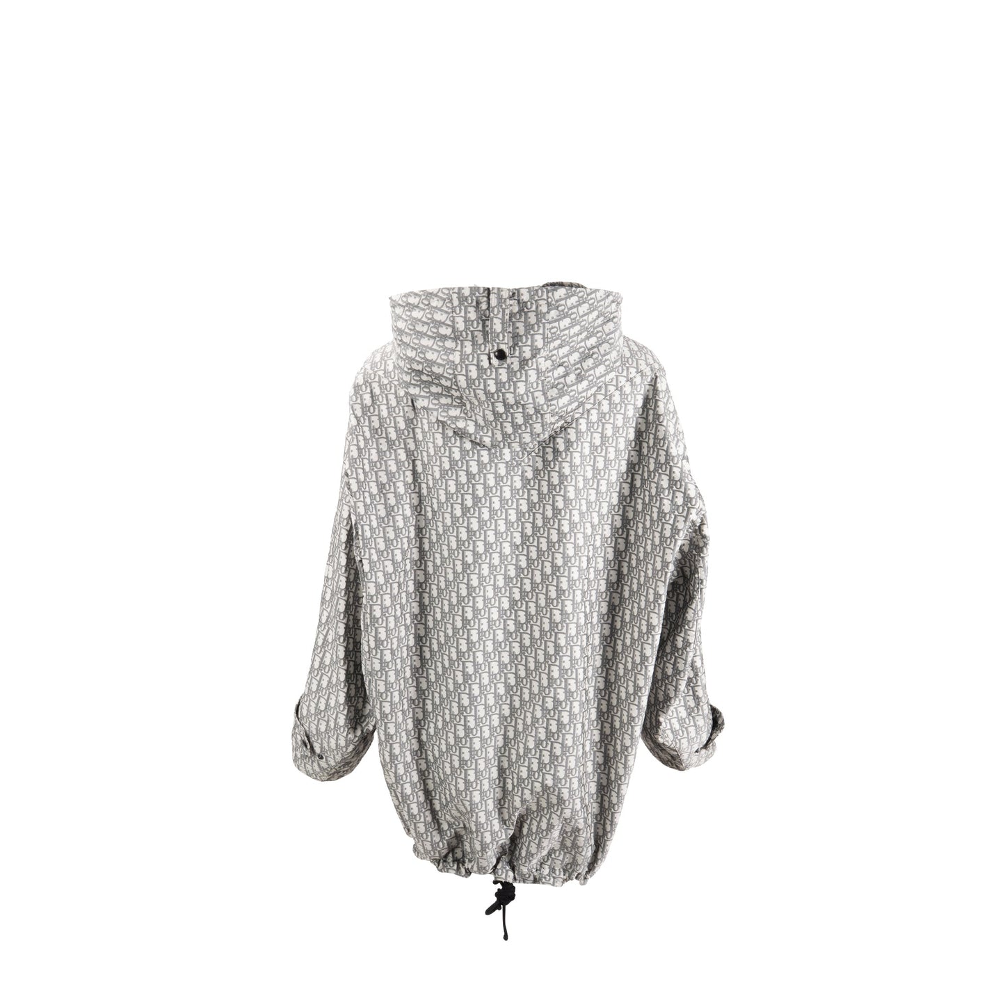 Dior Size XS Hooded Anorak Oblique Jacquard Technical Taffeta Grey