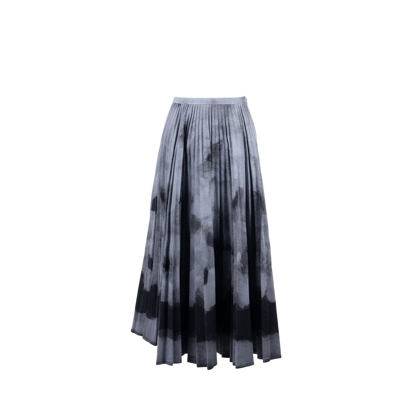 Luxury Dior size 34 Tie-dye print skirt cotton grey / black