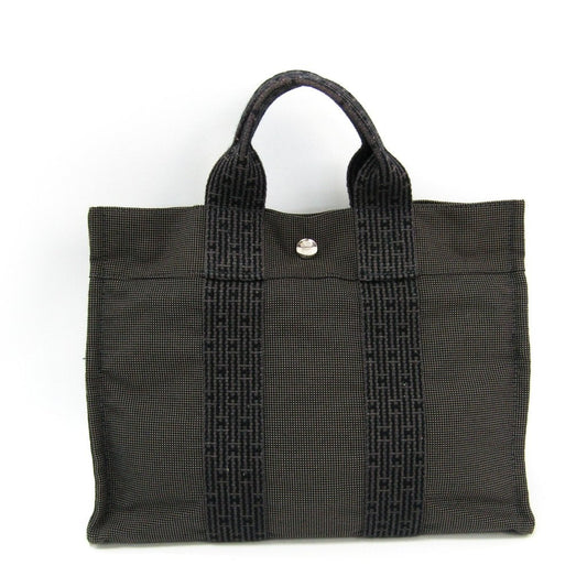 Luxury Hermes Gray Canvas Herline PM Tote Bag (SHA14561)