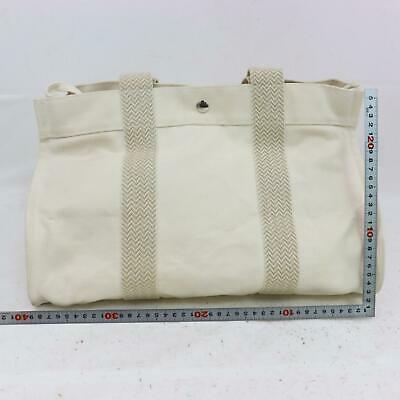 Luxury Hermes Tote Bag Cabas De Plage White Canvas (SHC1-15964)