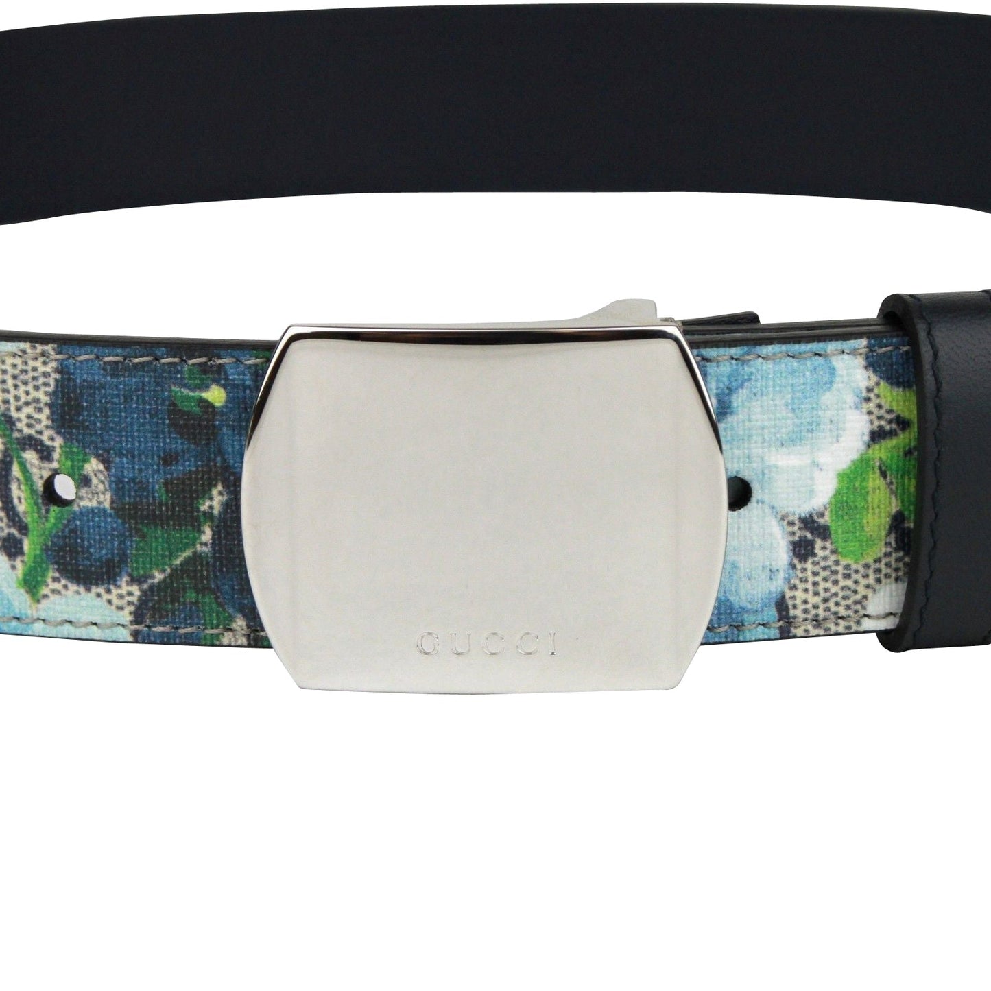Gucci Unisex  Buckle GG Supreme Coated Canvas Belt With Box