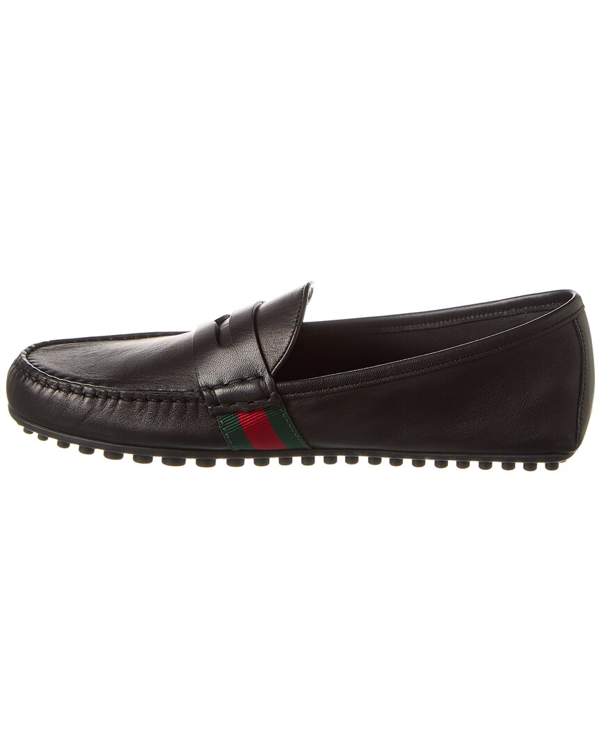 Luxury Gucci Trending 2025 Web Leather Driver