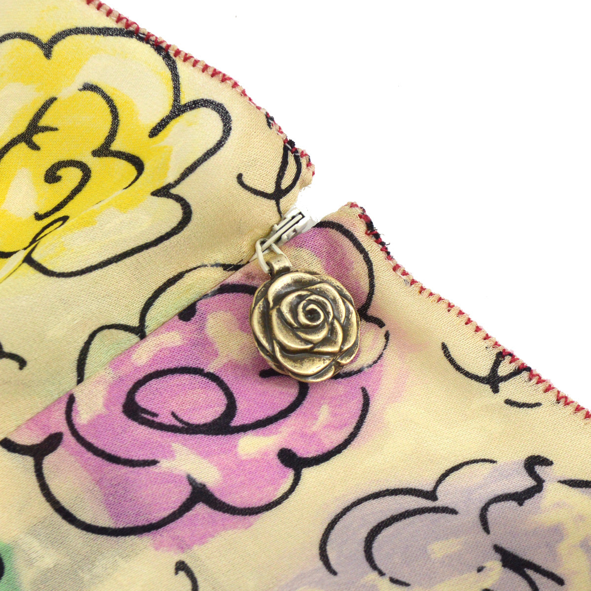 Luxury Chanel 1998 high-summer camellia-print silk dress #38