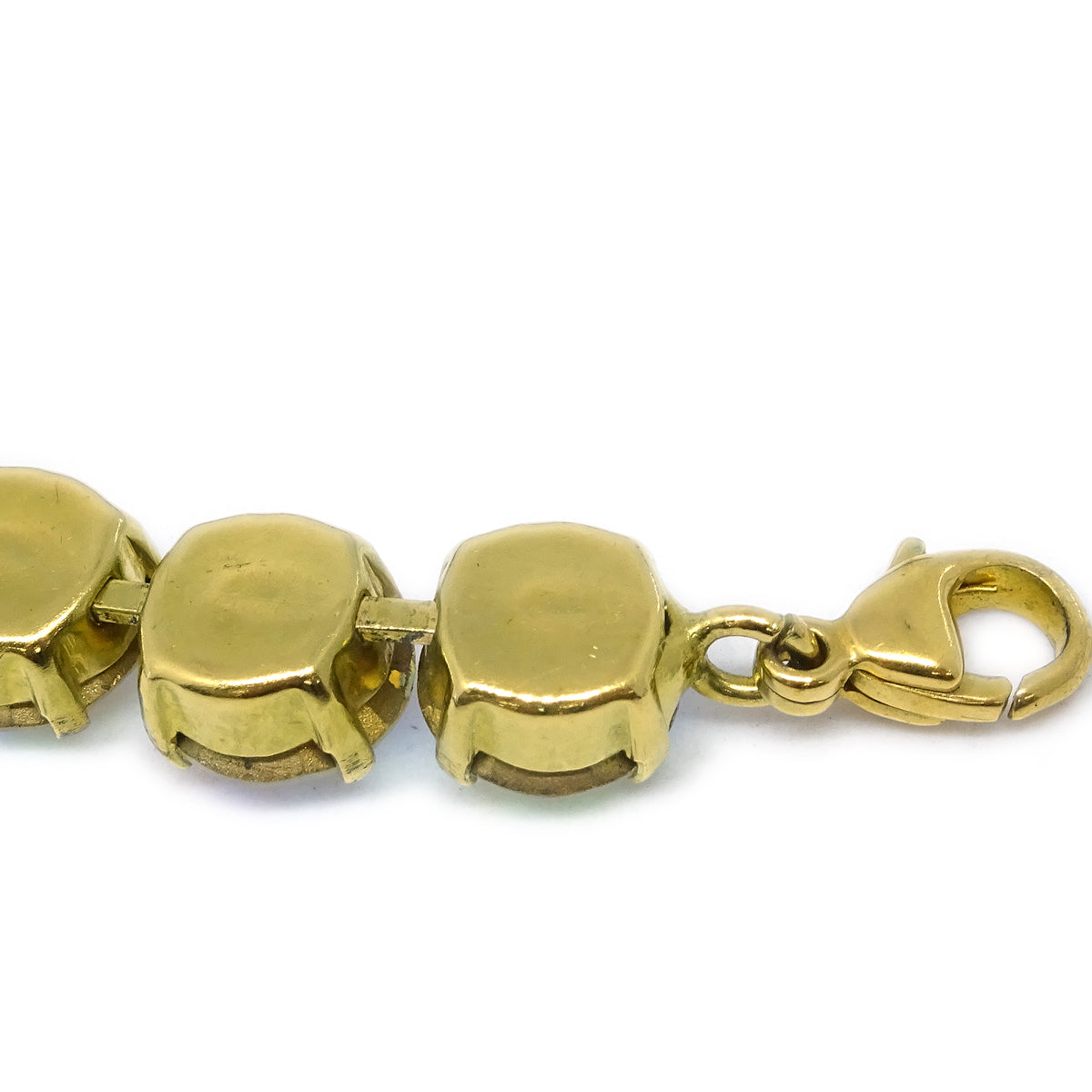 Luxury Chanel Rhinestone Chain Bracelet Gold 95P