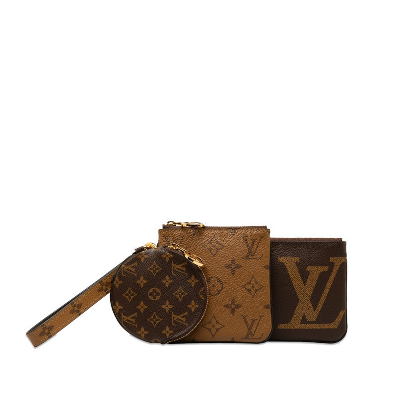 Louis Vuitton Monogram Giant Reversee Poschet Trio Poschet Accessory Pouch M68756 Brown PVC  Louis Vuitton