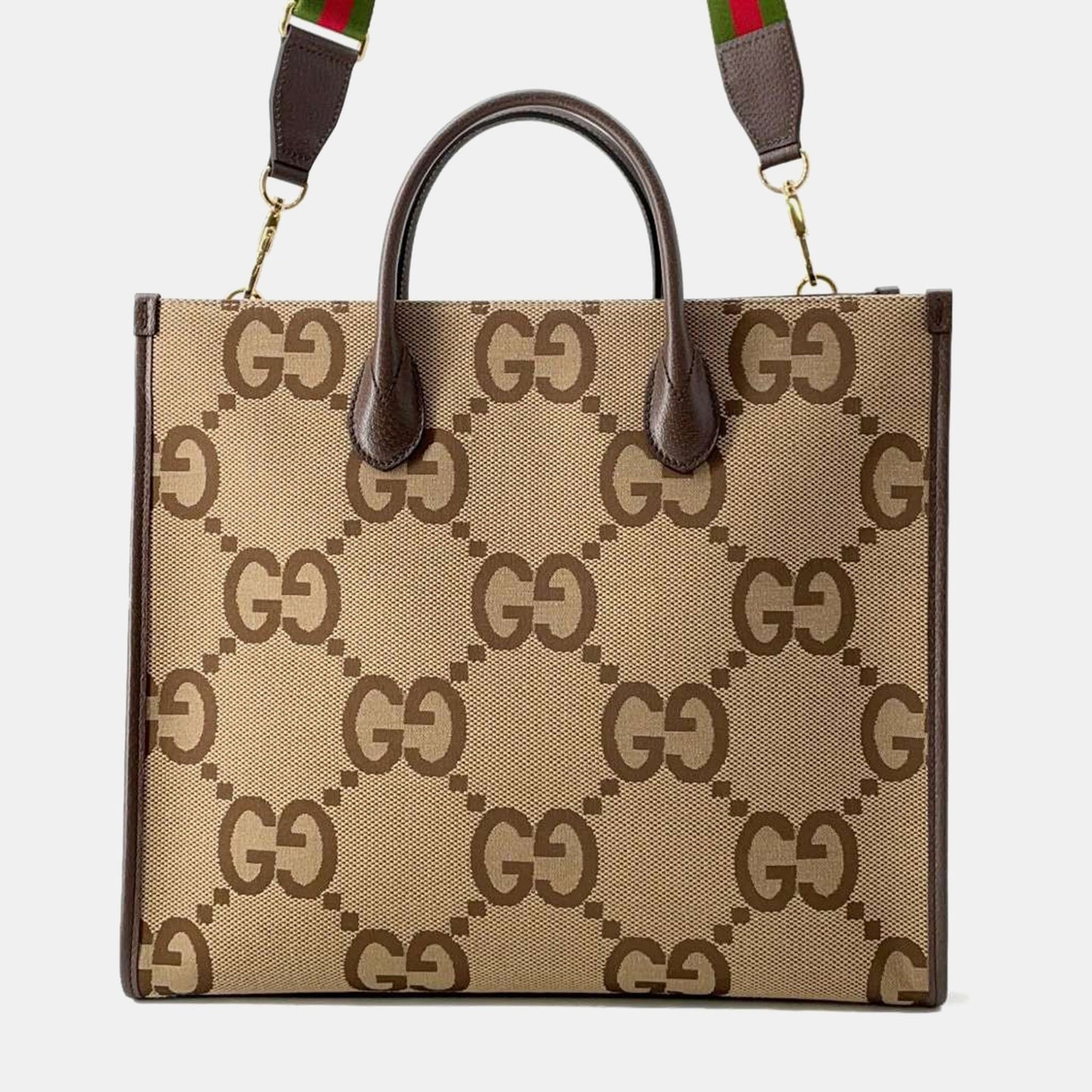 Luxury Gucci Trending 2025 Beige/Brown Jumbo GG Canvas Tote Bag