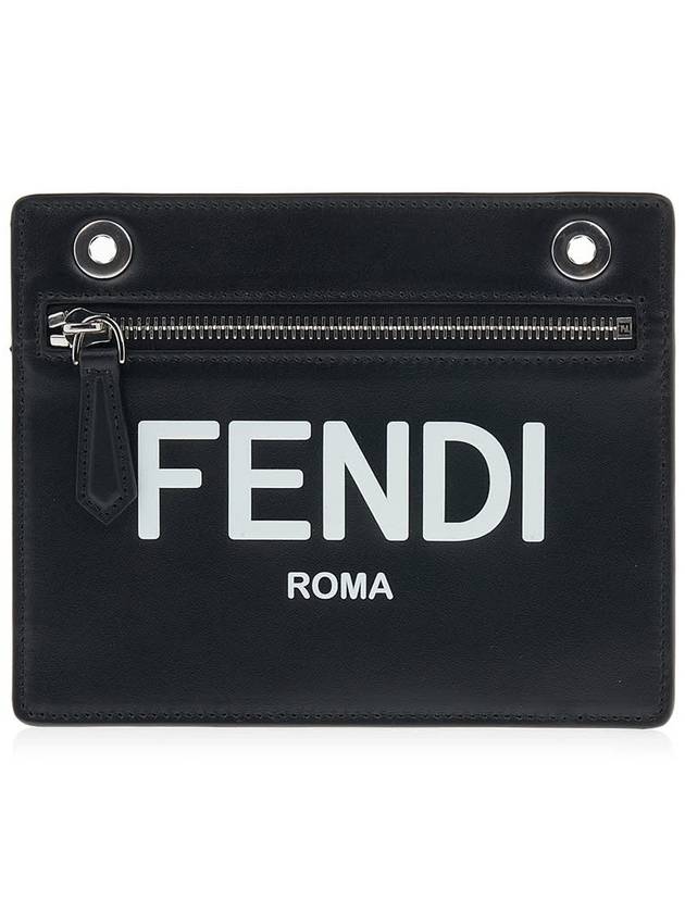 Luxury Fendi Peekaboo Pocket Clutch Bag Black