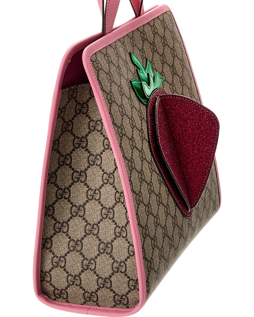 Gucci Strawberry GG Supreme Canvas & Leather Tote