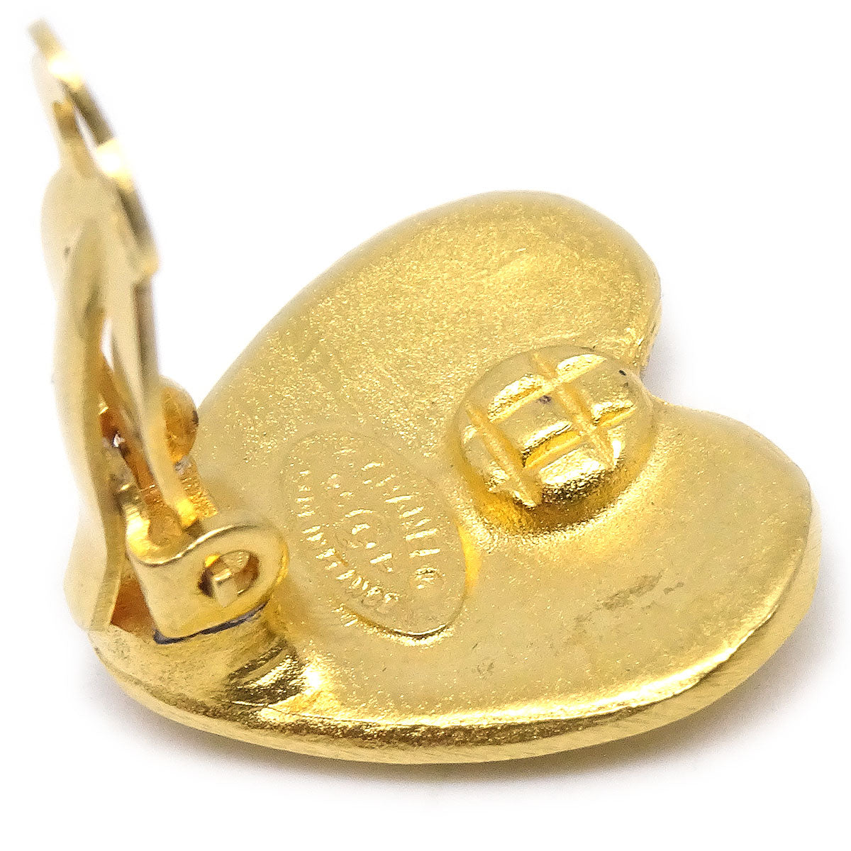 Luxury Chanel 1995 Heart Earrings Gold Small