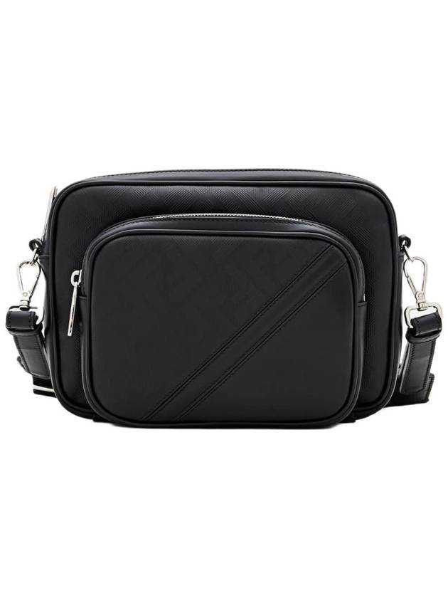 Luxury Fendi Shadow Diagonal Duo Camera Cross Bag Black