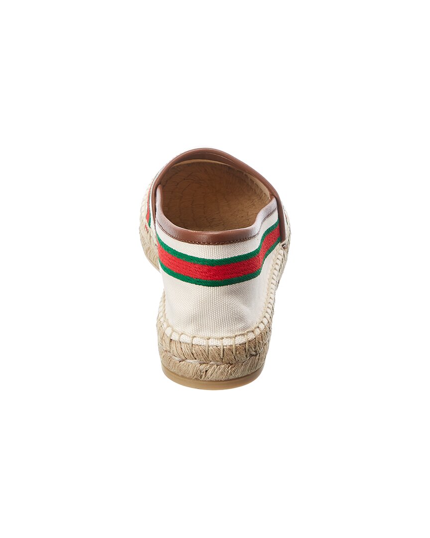 Gucci Interlocking G Embroidered Canvas & Leather Espadrille