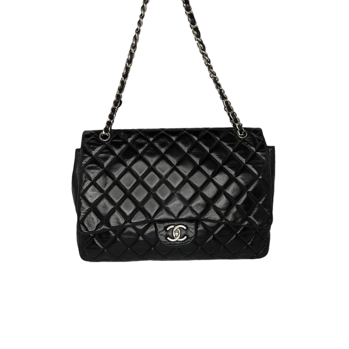 Luxury Chanel bag Lambskin Quilted Maxi Classic Single Flap Black