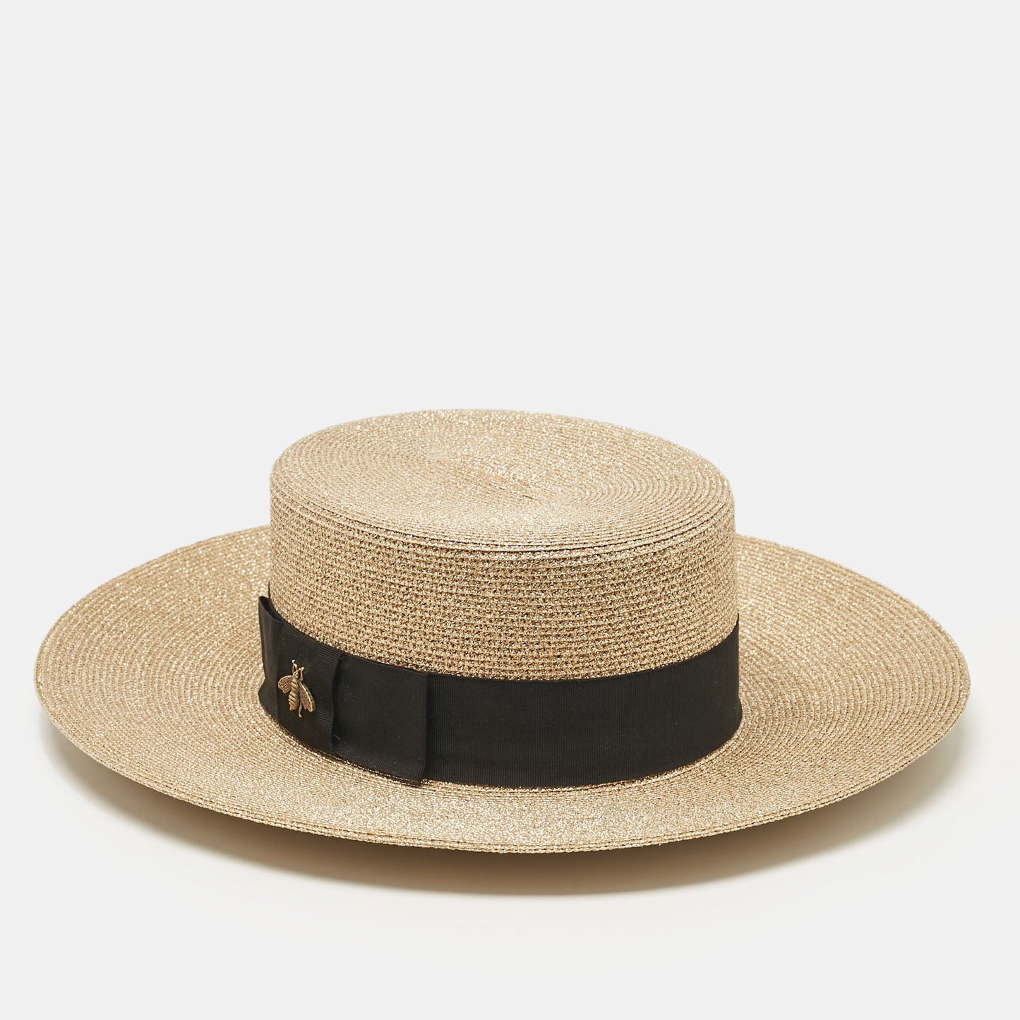 Luxury Gucci Trending 2025 Gold Bee Detail Lam&eacute; Papier Hat S