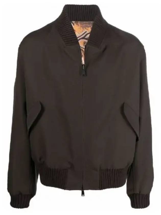 Luxury Fendi FF Fragment Reversible Bomber Jacket Brown Yellow