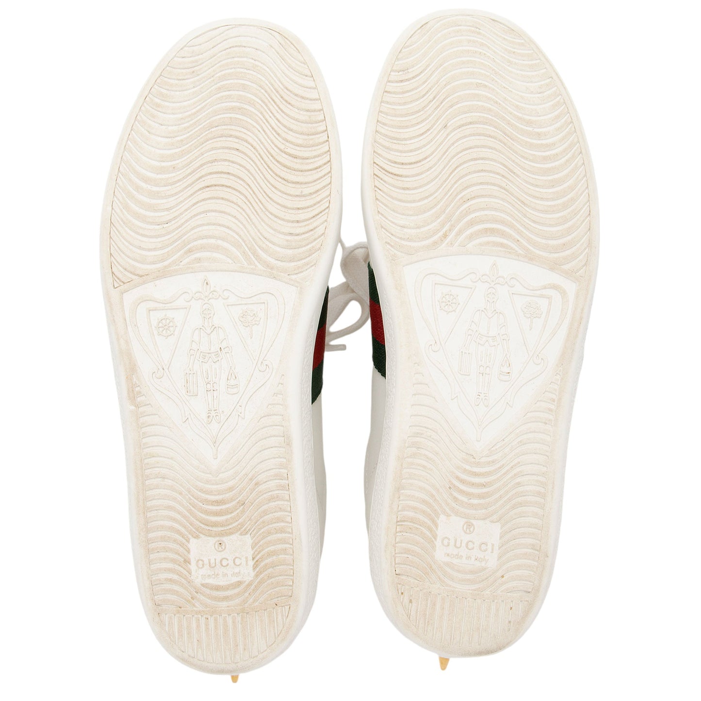 Gucci Leather Pearl Studded Web Ace Sneakers
