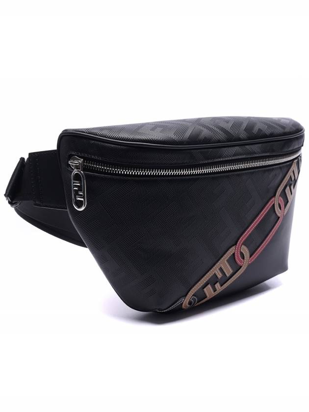 Luxury Fendi Logo Leather Belt Bag Black