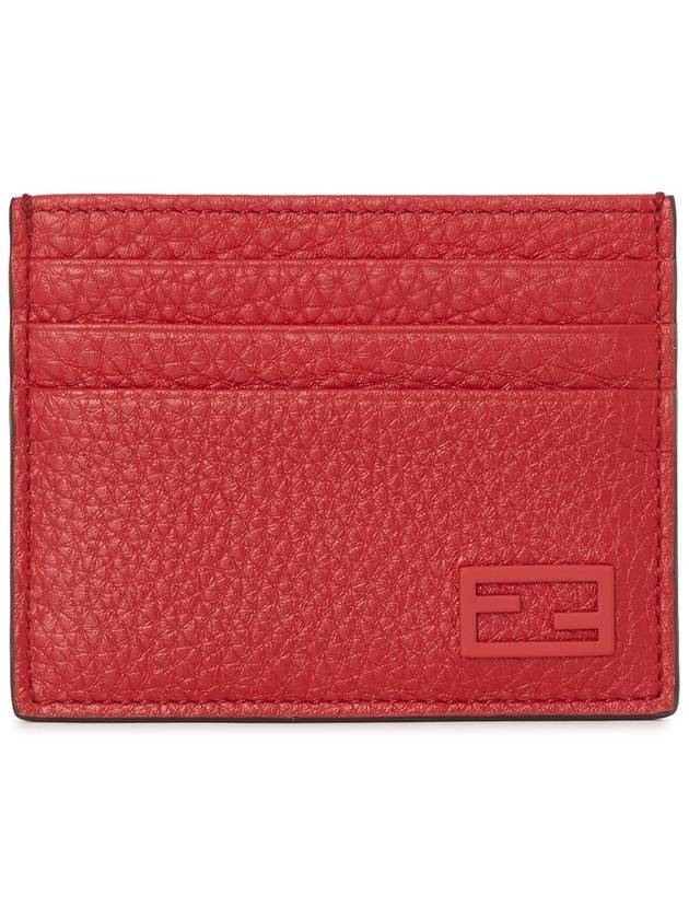Luxury Fendi FF Baguette Card Wallet Red