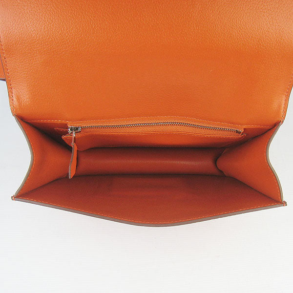 Luxury Hermes Constance Cowskin Leather Bag H017 orange silver