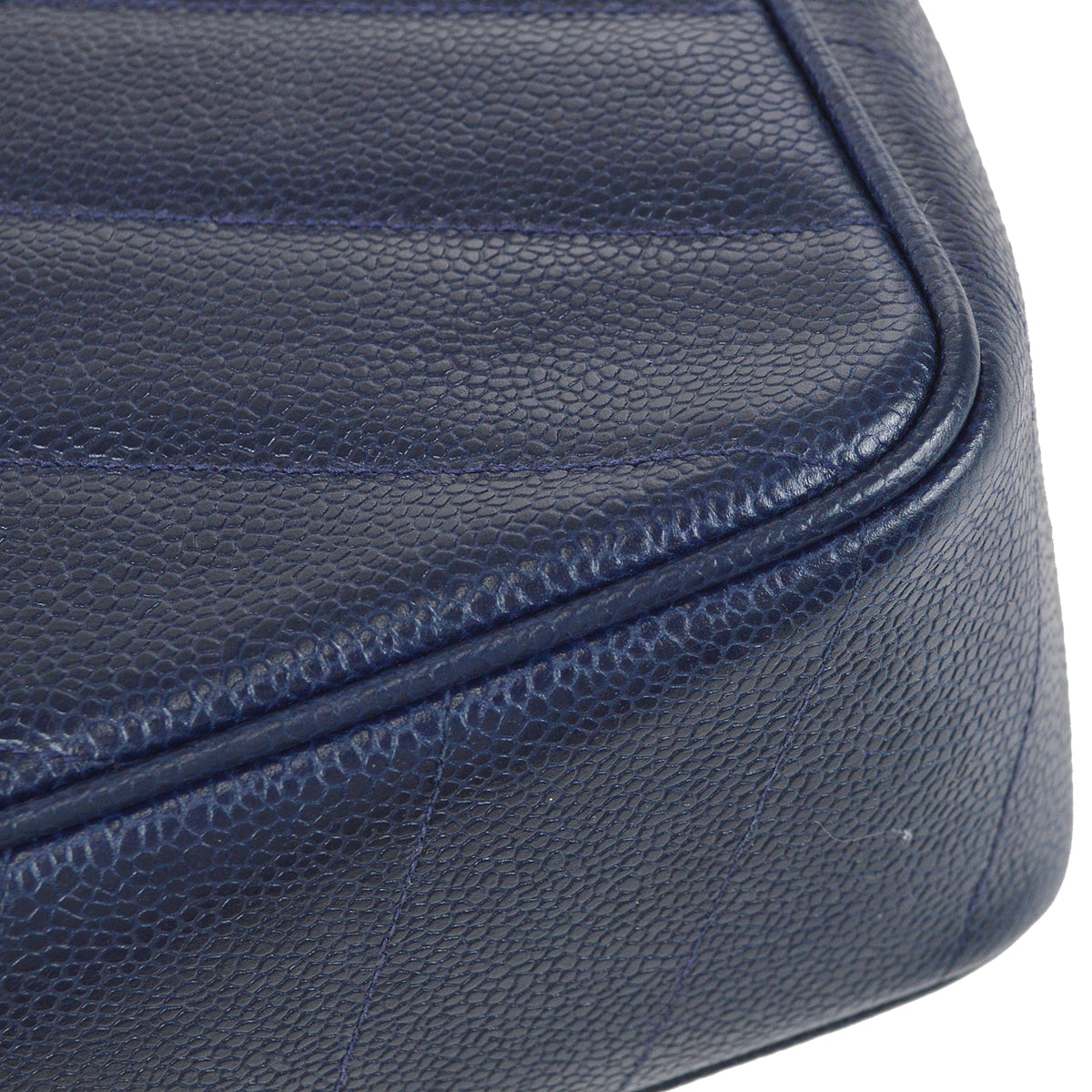 Luxury Chanel 1994-1996 Navy Caviar Jumbo Chevron Letter Flap Bag
