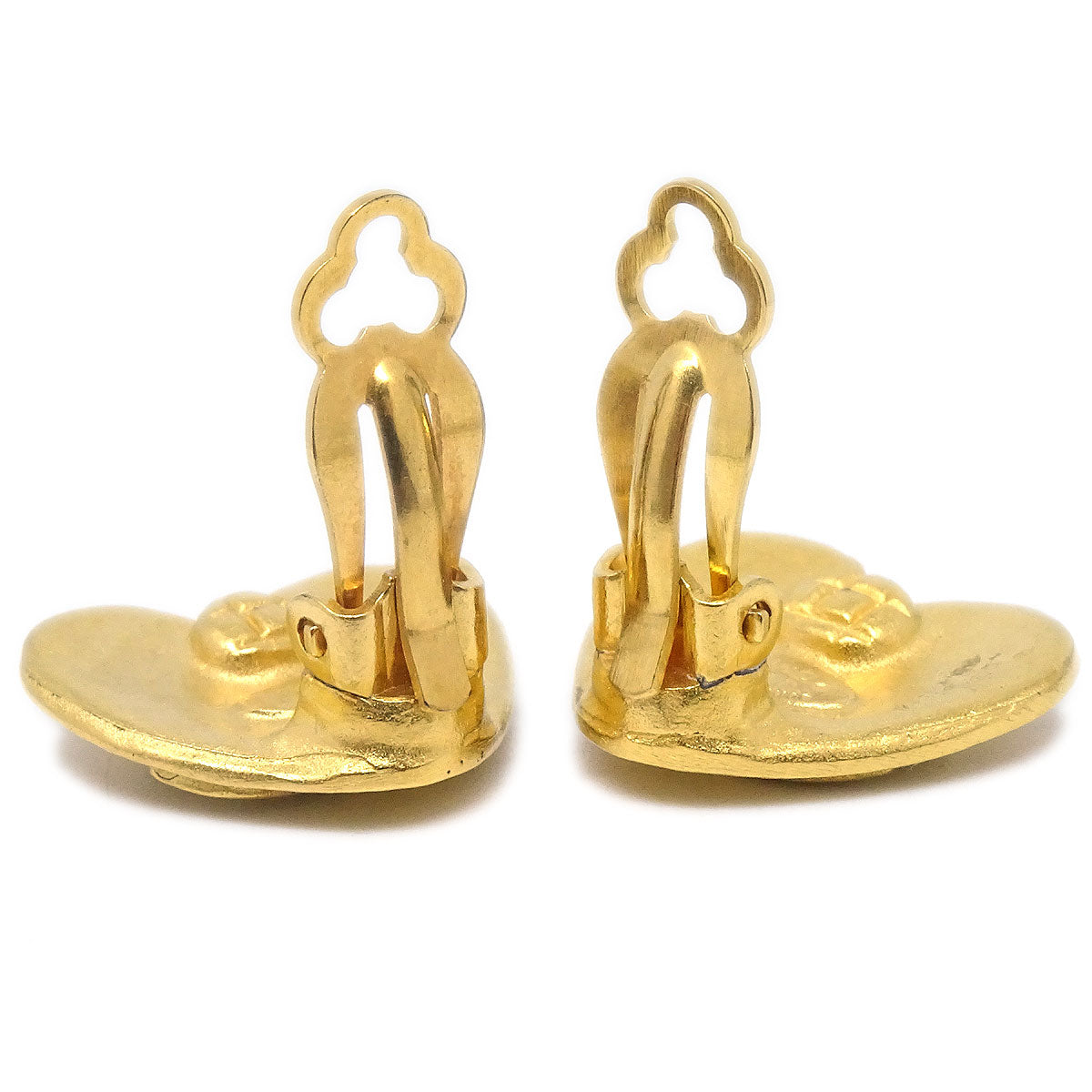 Luxury Chanel 1995 Heart Earrings Gold Small
