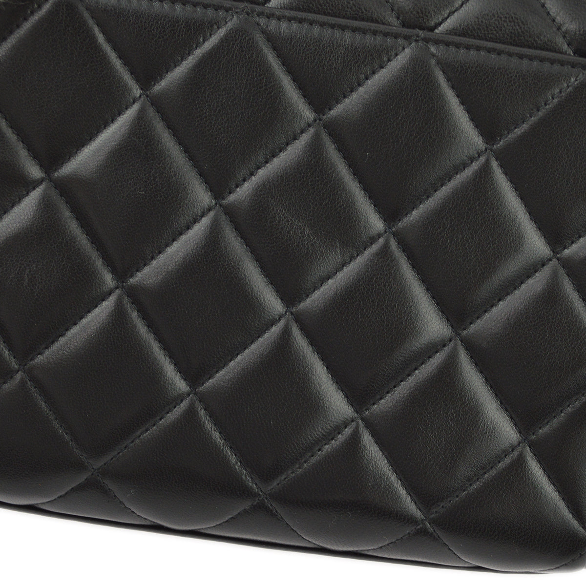 Chanel 1991-1994 Black Lambskin Mini Straight Flap Shoulder Bag