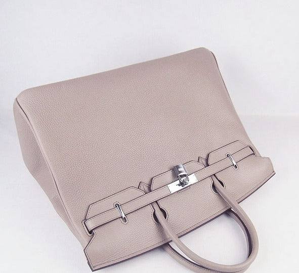 Luxury Hermes Birkin 35cm Togo Leather Handbags 6099 Grey Silver