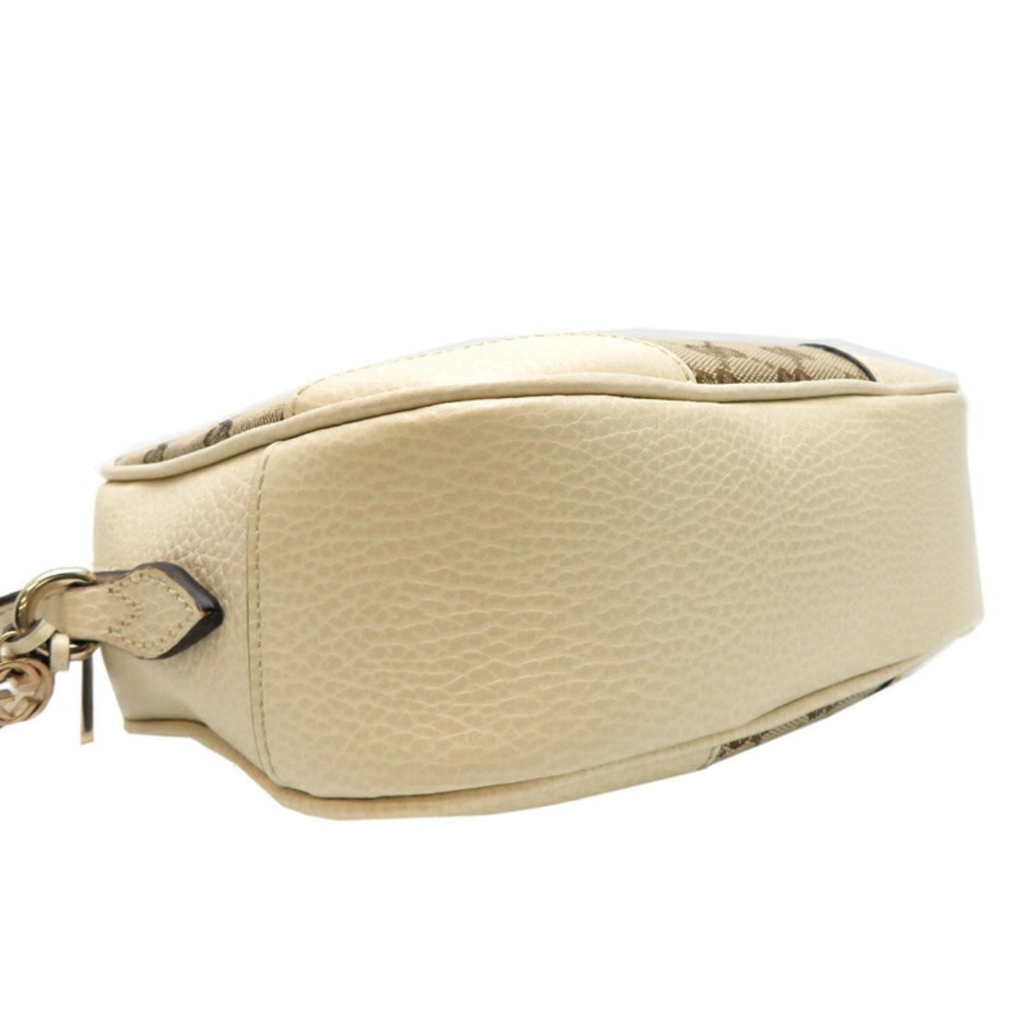 Gucci   Leather Gg Canvas Shoulder Bag