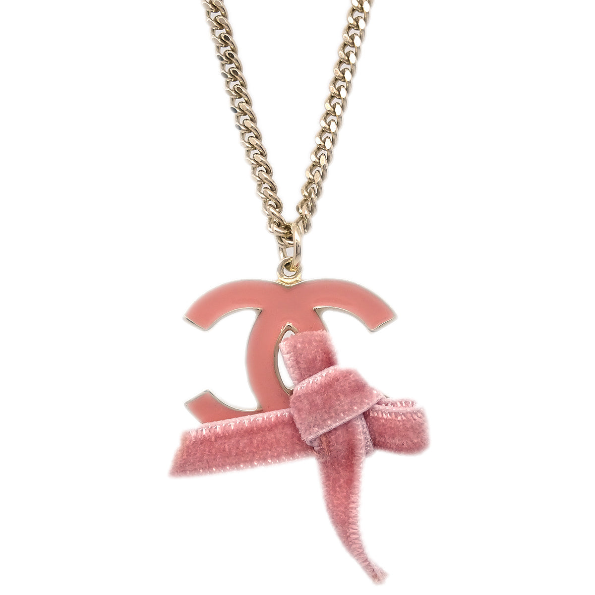 Luxury Chanel Bow Gold Chain Necklace Pendant 07C
