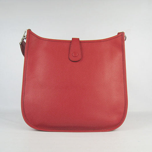 Luxury Hermes Evelyne I handbag H6309 red silver