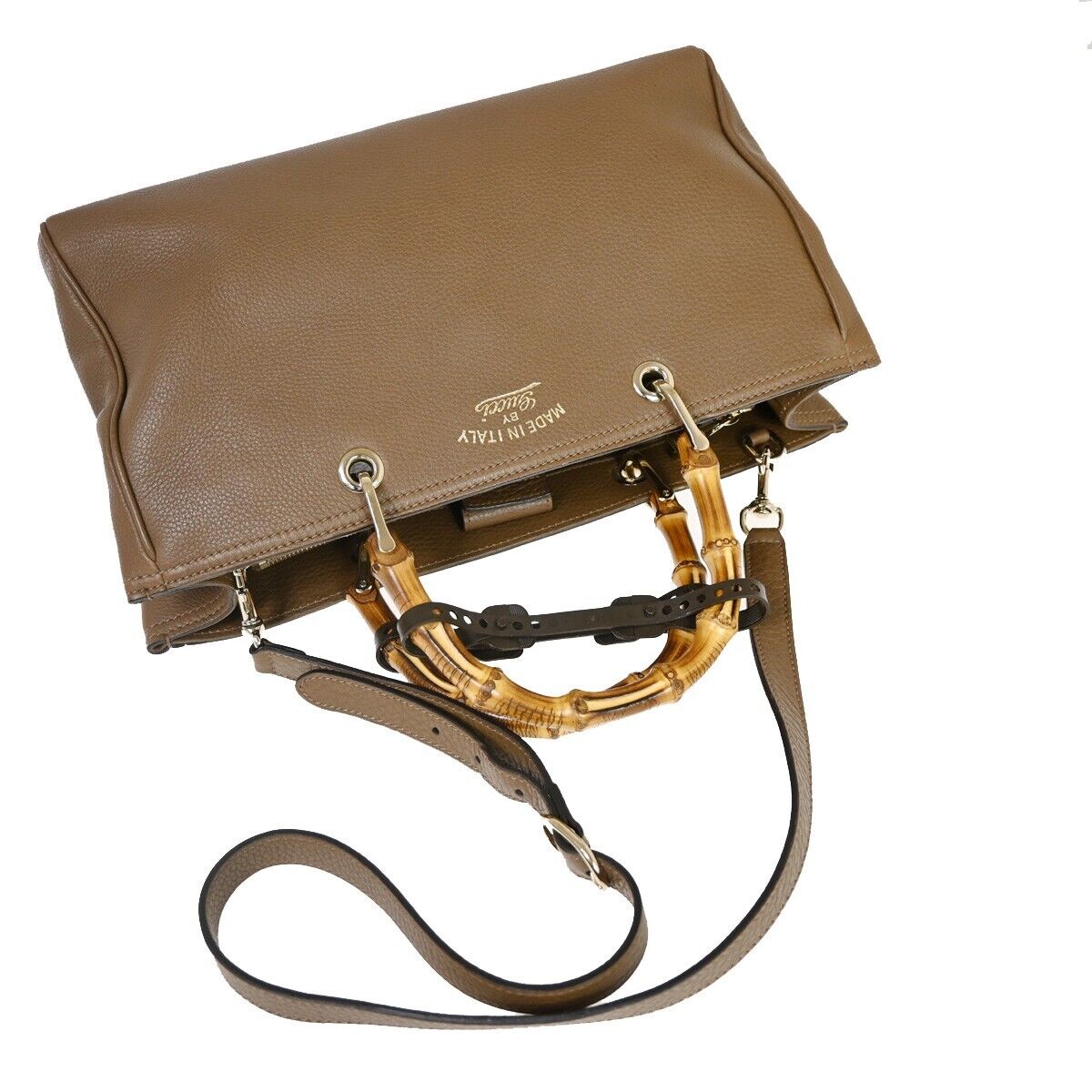 Gucci Bamboo  Leather Tote Bag ()